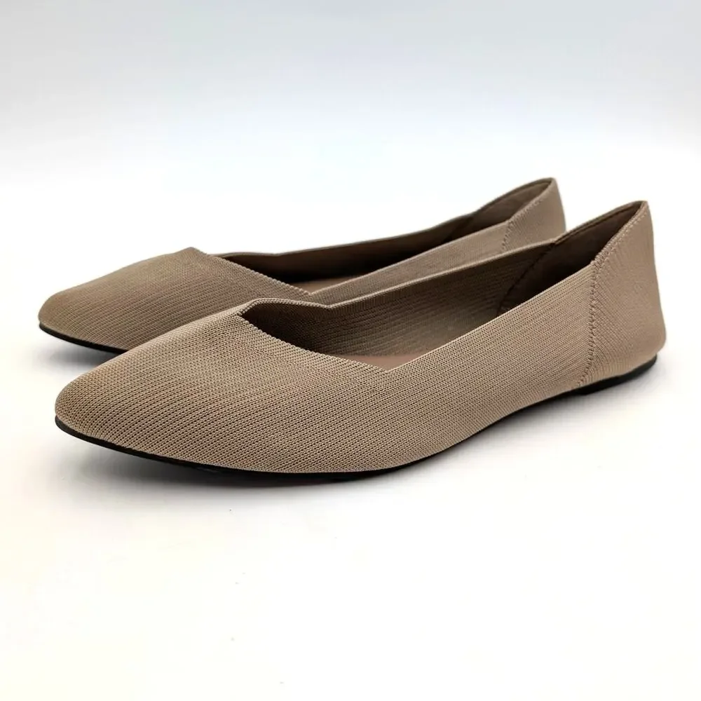 Mia Kerri Pointed Toe Ballet Flat Shoes Women's Dark Sand Size US7.5M EU38
